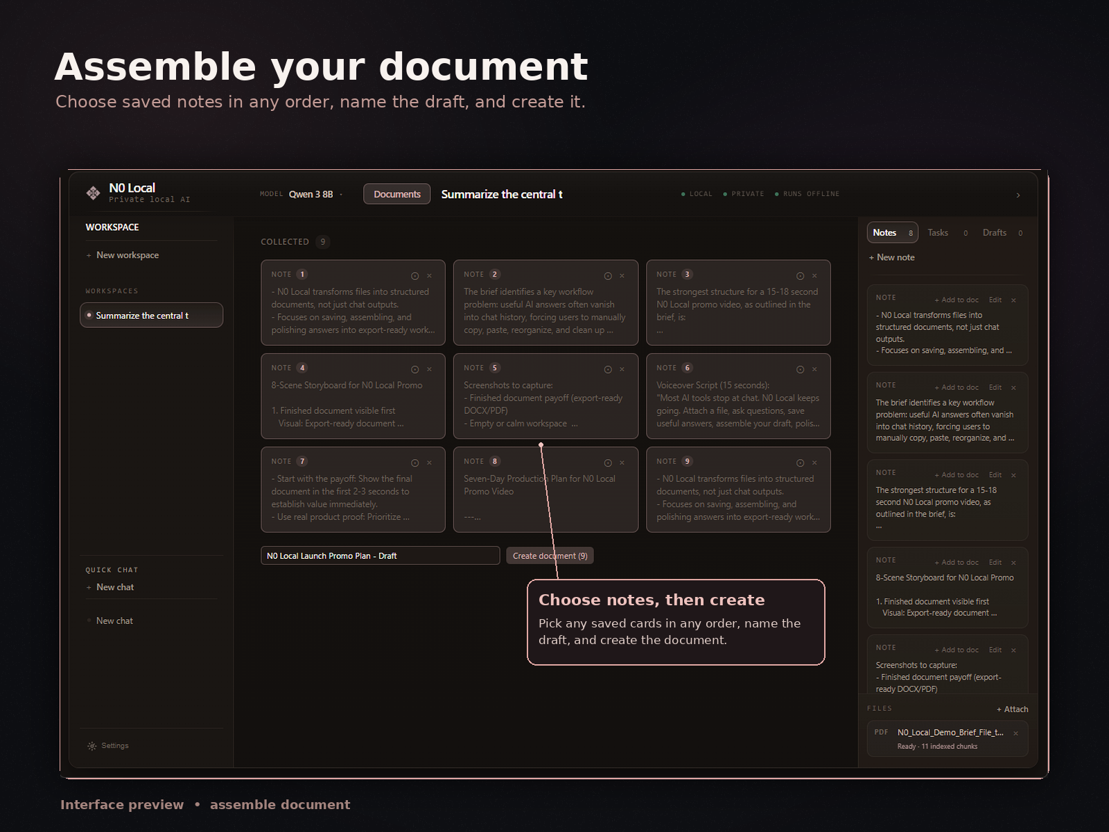 Assemble your document